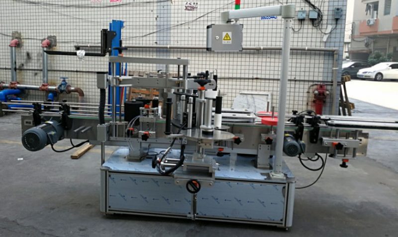 סין צד כפול מדבקה בקבוק אליפסה אליפסה מכונת תיוג אוטומטית 1200W ספק